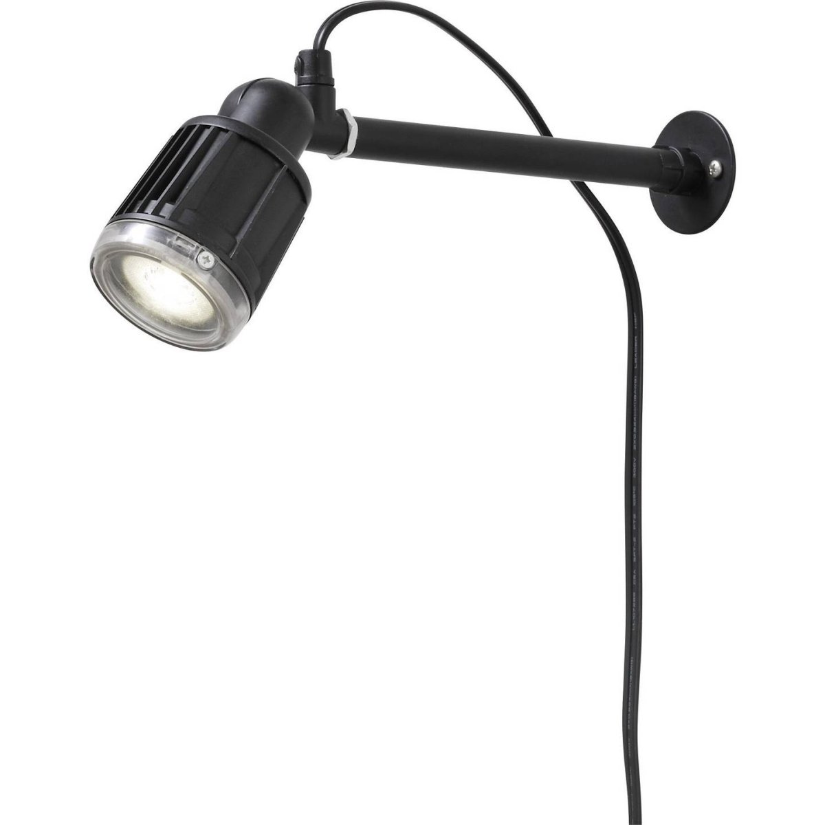 Amalfi Spotlight Svart Fra Konstsmide - Spotlighten leveres med et praktisk jordspyd for enkel plassering i hagen, men kan ogs&aring; monteres p&aring; veggen for mer fleksibel bruk.