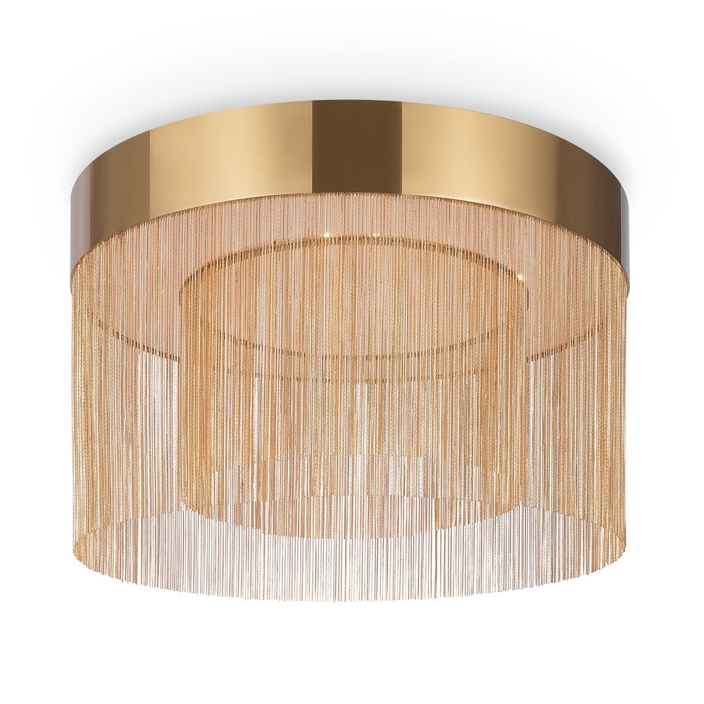 Imaginary Ø55 Gull plafond Fra Maytoni - Imaginary er en elegant taklampe i metall med en luksuri&oslash;s gullfinish og dekorative kjededetaljer som skaper et mykt og eksklusivt inntrykk.