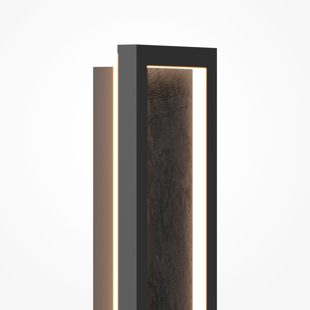 Orign 80cm Svart vegglampe Fra Maytoni - Orign er en vegglampe i metall med en elegant steinimitasjon i midten som gir et naturlig og eksklusivt inntrykk.