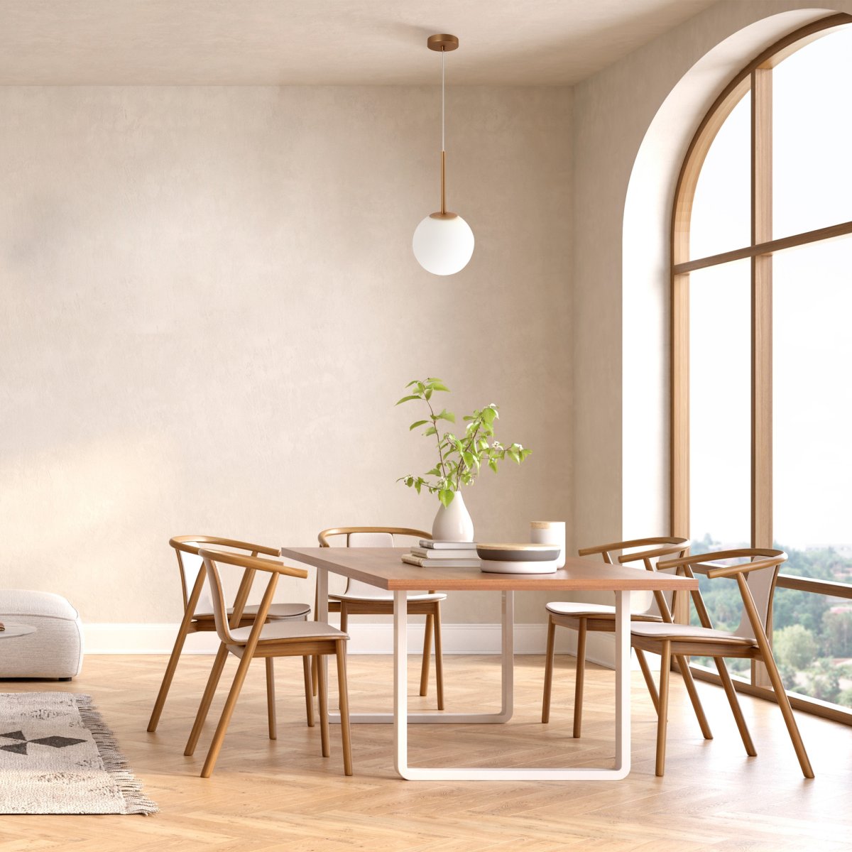 Basic form Ø20 Gull Taklampe Fra Maytoni - Med sin myke globus i opalglass og en smal metallisk armatur i gullfinish gir lampen et vakkert og behagelig lys som passer perfekt i både moderne og klassiske interiørstiler.