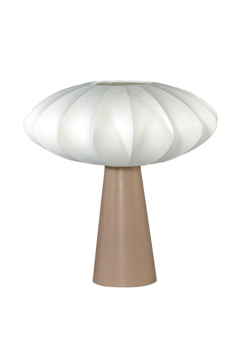 Madison 35cm Beige bordlampe Fra Aneta Lighting - Den varme beige lampefoten skaper en fin kontrast mot lysskjermen og gir lampen et varmt og harmonisk uttrykk.