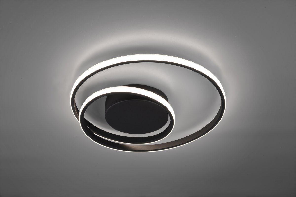 Zibella Ø40 Svart plafond Fra Trio Lighting - Den mattsvarte fargeskalaen gj&oslash;r lampen allsidig og lett &aring; kombinere med ulike interi&oslash;rer, noe som gir et sofistikert og stilig inntrykk i ethvert rom.
