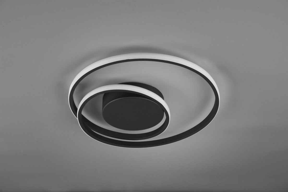 Zibella Ø40 Svart plafond Fra Trio Lighting - Den mattsvarte fargeskalaen gj&oslash;r lampen allsidig og lett &aring; kombinere med ulike interi&oslash;rer, noe som gir et sofistikert og stilig inntrykk i ethvert rom.