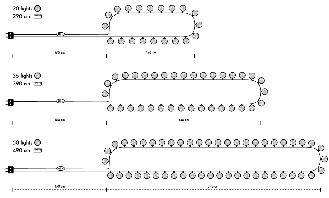 Irislights Hazel 35-lights Flerfarget Fra Irislights - Siden b&aring;de tr&aring;den og fargen er laget for h&aring;nd, er hver kule p&aring; Irislights Hazel unik.