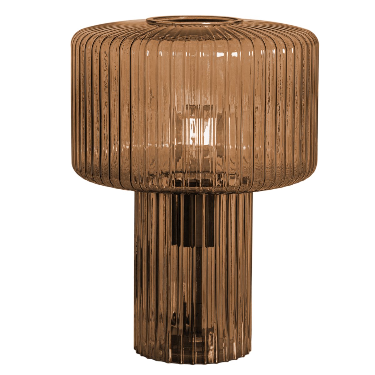 Zoom bilde av Kiera 35cm Rav bordlampe Fra Cottex - N&aring;r lampen er sl&aring;tt p&aring;, skapes en varm og koselig atmosf&aelig;re i rommet.