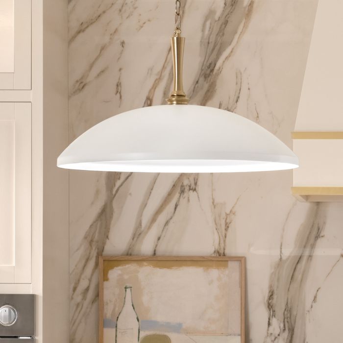 Delarosa Ø50 Hvit/bronse Taklampe Fra Elstead Lighting - Delarosa takpendellampe er en stilig og gener&oslash;s lampe som virkelig setter tonen i rommet.
