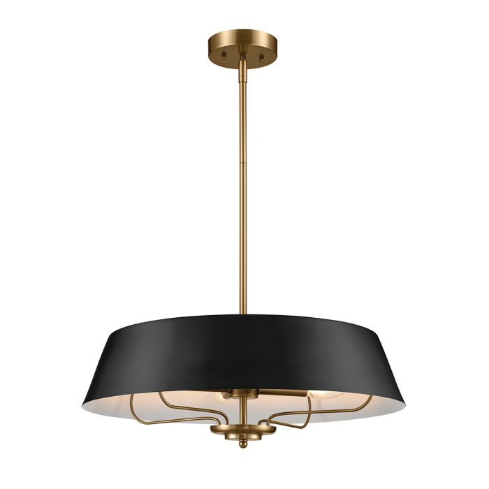 Luella Ø56 Svart Taklampe Fra Elstead Lighting - Med den medfølgende stangen kan Luella enkelt gjøres om fra en taklampe til en pendel.