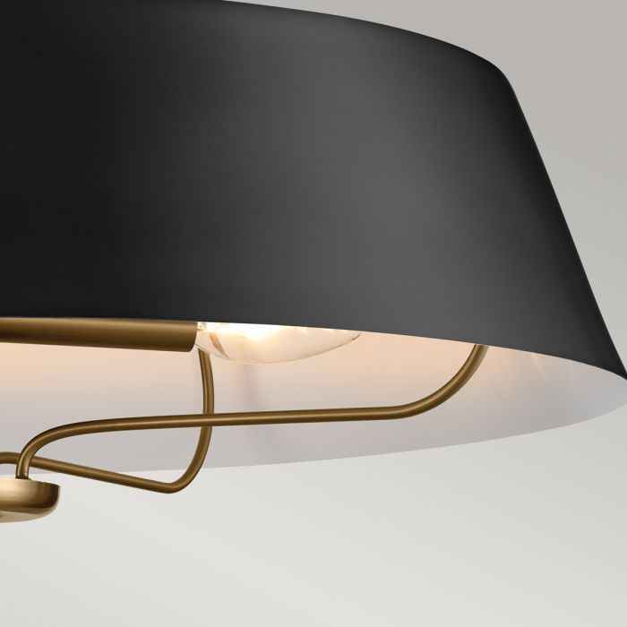 Luella Ø56 Svart Taklampe Fra Elstead Lighting - Med den medfølgende stangen kan Luella enkelt gjøres om fra en taklampe til en pendel.