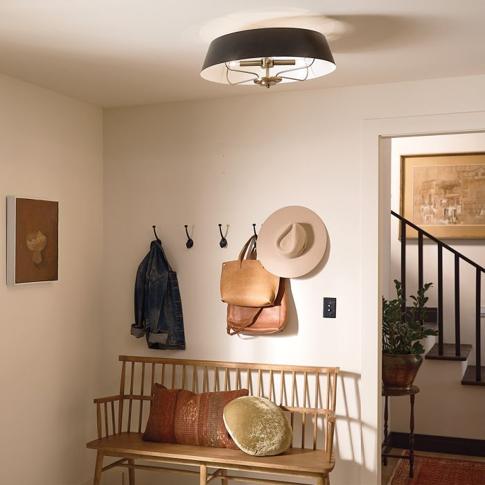 Luella Ø56 Svart Taklampe Fra Elstead Lighting - Med den medfølgende stangen kan Luella enkelt gjøres om fra en taklampe til en pendel.