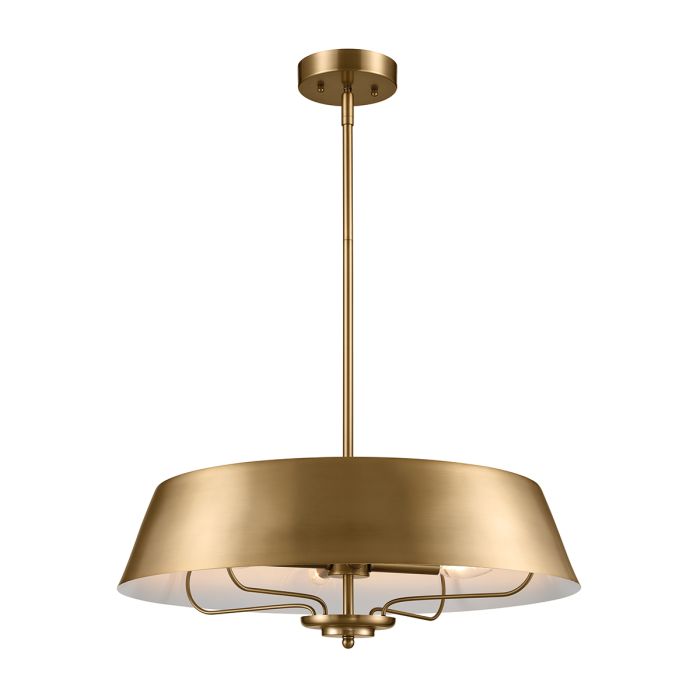 Luella Ø56 Børstet messing Taklampe Fra Elstead Lighting - Med den medfølgende stangen kan Luella enkelt gjøres om fra en taklampe til en pendel.