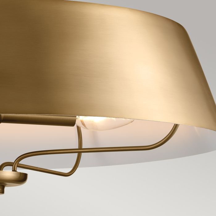 Luella Ø56 Børstet messing Taklampe Fra Elstead Lighting - Med den medfølgende stangen kan Luella enkelt gjøres om fra en taklampe til en pendel.