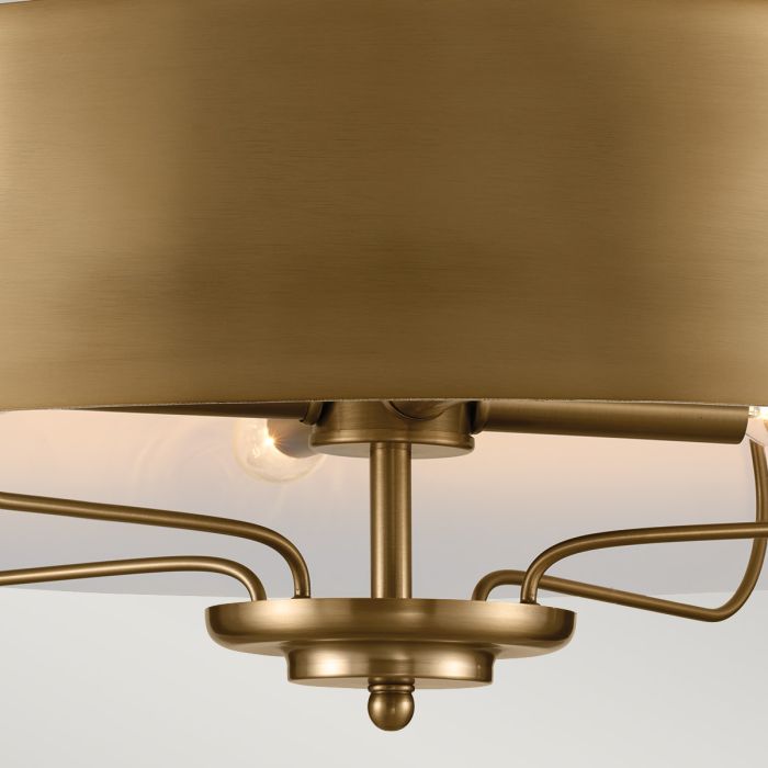 Luella Ø56 Børstet messing Taklampe Fra Elstead Lighting - Med den medfølgende stangen kan Luella enkelt gjøres om fra en taklampe til en pendel.