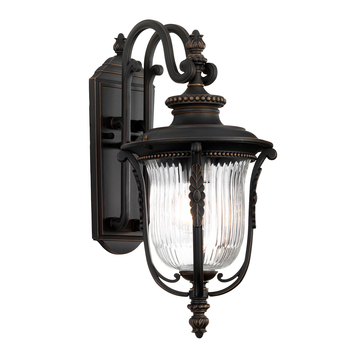 Luverne Bronse utendørslampe Fra Elstead Lighting - Luverne vegglampe i oljebrun bronse har en elegant og detaljert design som fremhever utemiljøet.