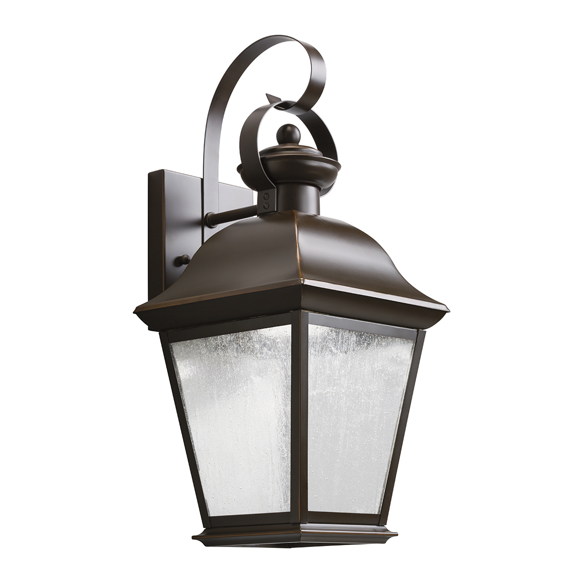 Mount Vernon Bronse utendørslampe Fra Elstead Lighting - Armaturen er laget av metall med en elegant bronsefinish som er kombinert med klart glass med en vakker, ru struktur som gir lampen et livlig og karakteristisk uttrykk.