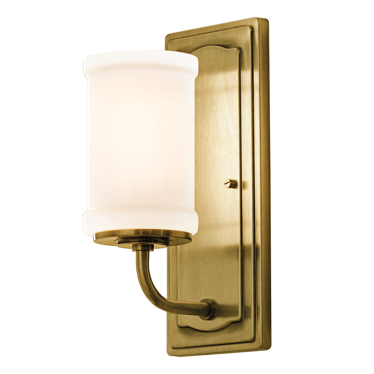 Vetivene 30cm Messing baderomslampe Fra Elstead Lighting - Vetivene kan monteres med glasset vendt enten opp eller ned, noe som gir fleksibilitet og gj&oslash;r den perfekt for for eksempel baderomsspeilet.