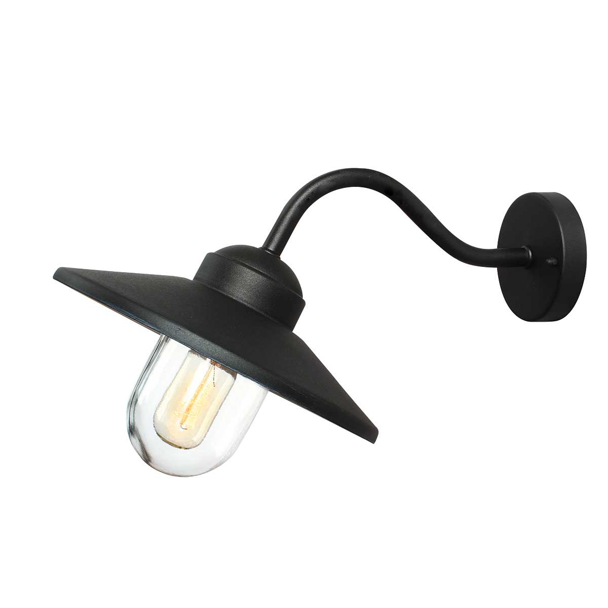 Klampenborg Ø28 Svart utendørslampe Fra Elstead Lighting - Klampenborg vegglampe har et moderne stabilt lanternedesign som kombinerer skandinavisk enkelhet med holdbarhet.