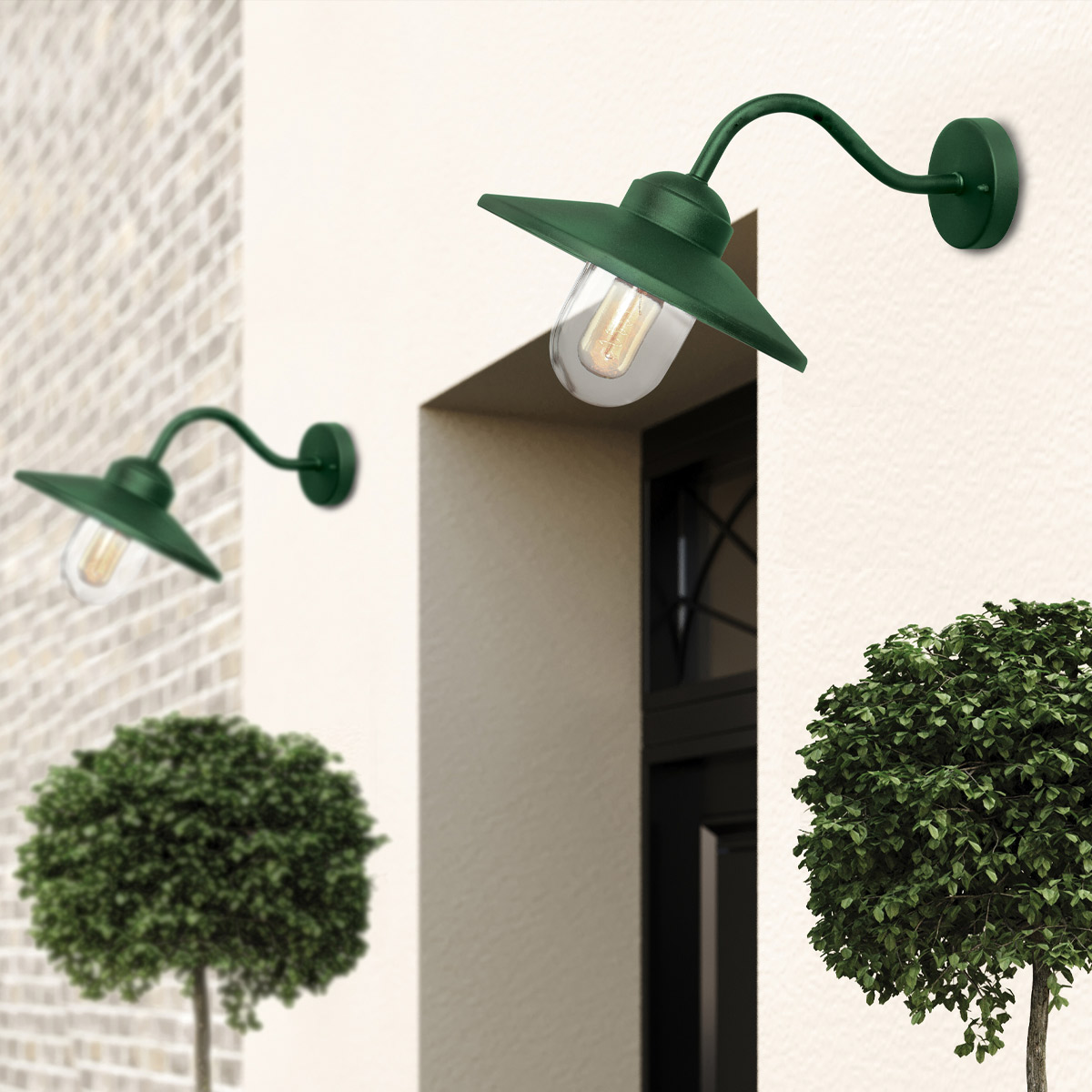 Klampenborg Ø28 Grønn utendørslampe Fra Elstead Lighting - Lampen er IP44-klassifisert og kommer med en imponerende 15-års garanti, noe som gjør den både praktisk og langvarig.