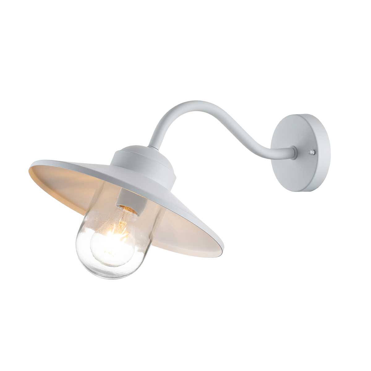 Klampenborg Ø28 Hvit utendørslampe Fra Elstead Lighting - Klampenborg vegglampe har et moderne stabilt lanternedesign som kombinerer skandinavisk enkelhet med holdbarhet.