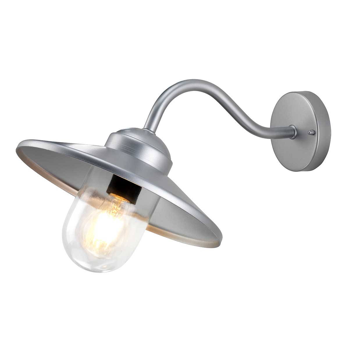 Klampenborg Ø28 Sølv utendørslampe Fra Elstead Lighting - Tillverkad av rostfritt st&aring;l i silverfinish och glas, erbjuder den en robust konstruktion som st&aring;r emot v&auml;der och vind.