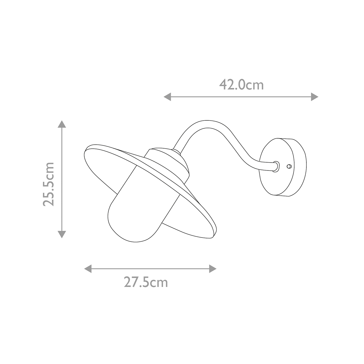 Klampenborg Ø28 Sølv utendørslampe Fra Elstead Lighting - Tillverkad av rostfritt st&aring;l i silverfinish och glas, erbjuder den en robust konstruktion som st&aring;r emot v&auml;der och vind.