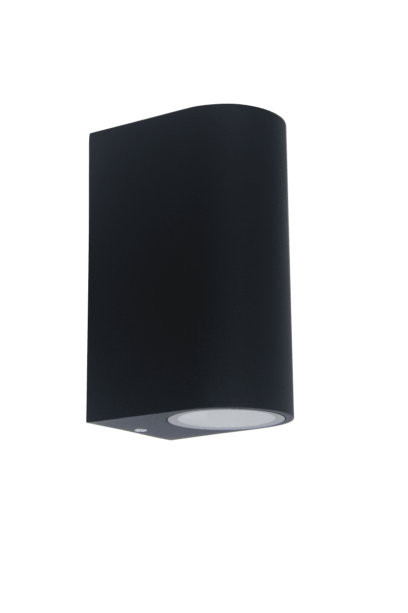 Tor duo Svart utendørslampe Fra Lampan - Lampan lyser fint ner och upp p&aring; v&auml;ggen och skapar en h&auml;rlig atmosf&auml;r.