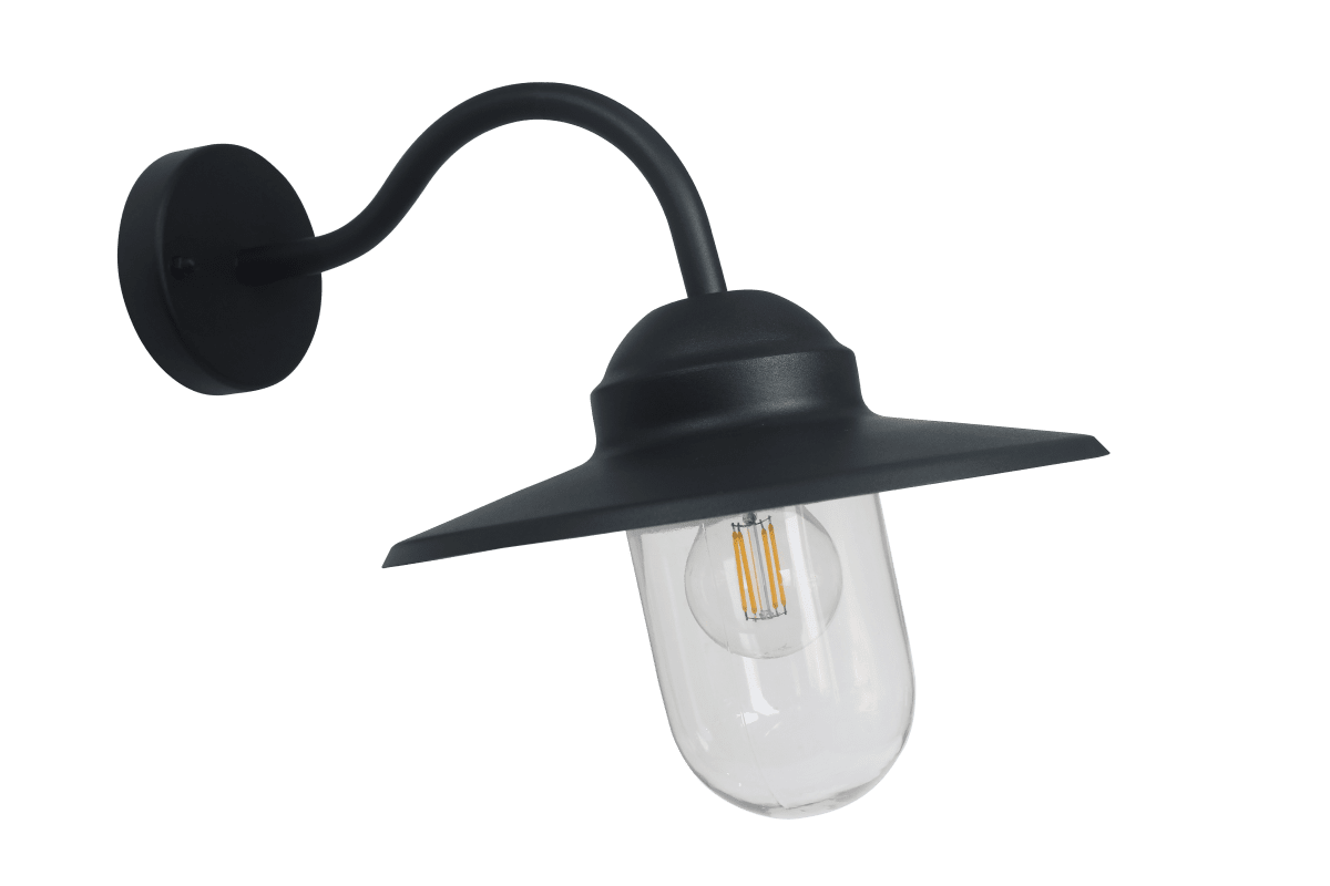 Ystad Svart utendørslampe Fra Lampan - Ystad &auml;r en klassisk stallykta i svart f&auml;rg och klart glas.