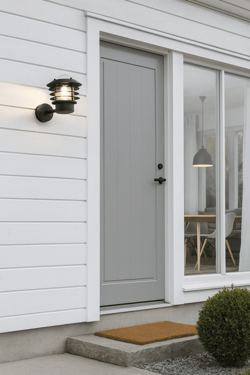 Ystad Svart utendørslampe Fra Nordic Lighting - Ystad vegglampe er en klassisk og stilig utend&oslash;rslampe i rustfritt st&aring;l med klart glass.