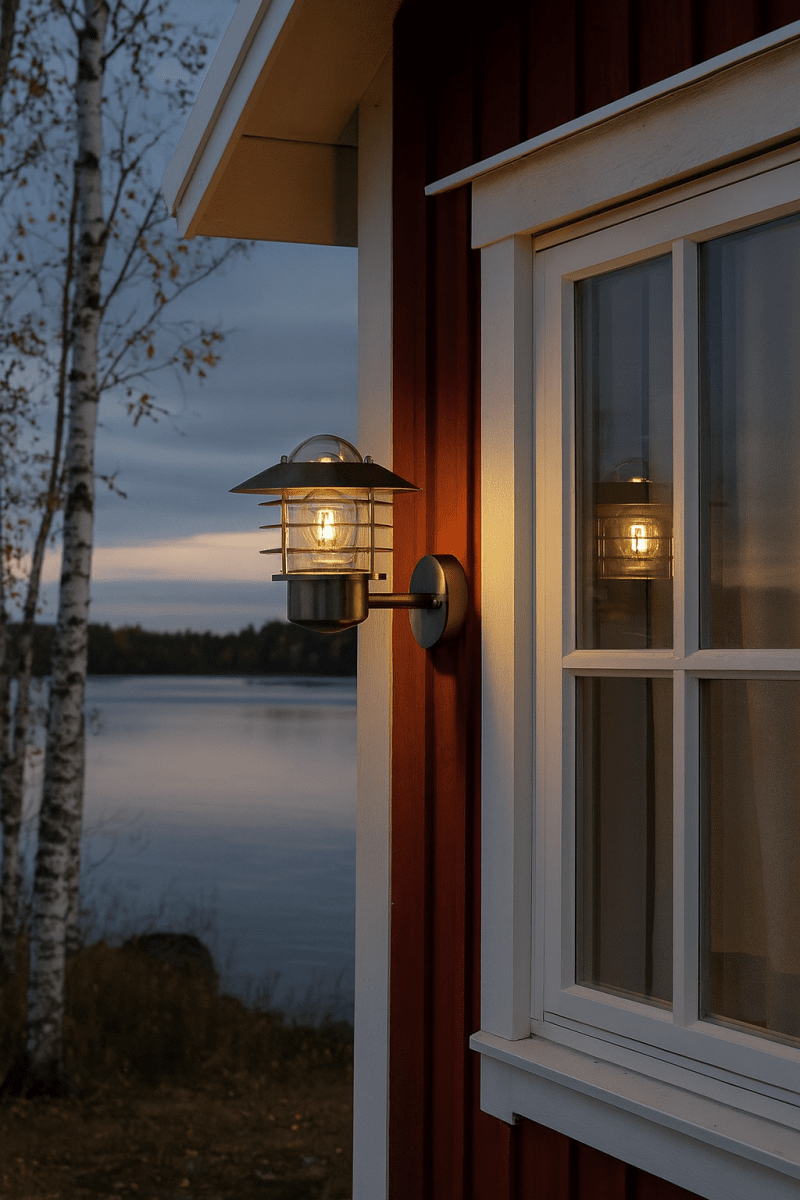 Ystad Børstet stål utendørslampe Fra Nordic Lighting - Ystad vegglampe er en klassisk og stilig utend&oslash;rslampe i rustfritt st&aring;l med klart glass.