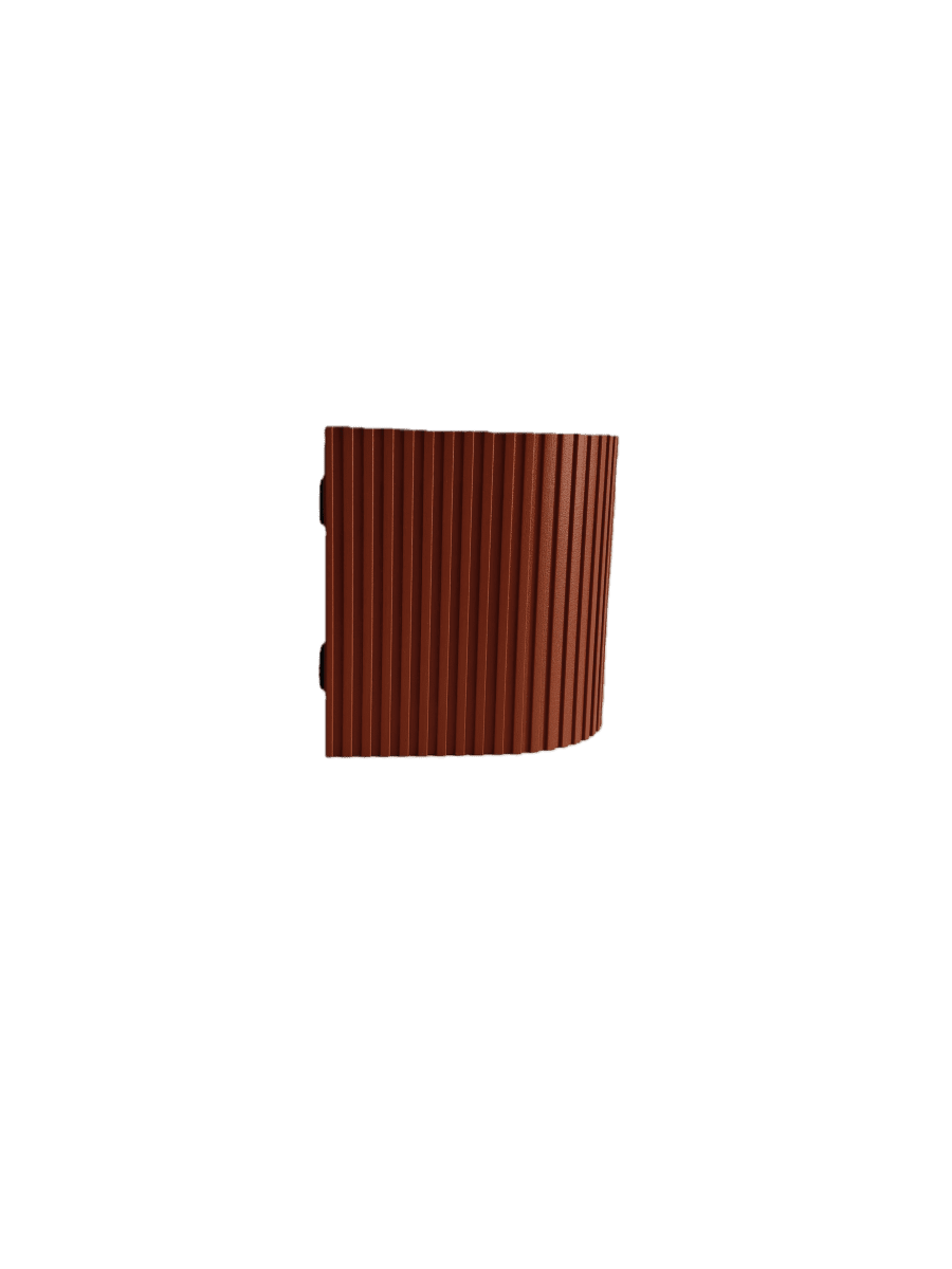 Freja Single Rust utendørslampe Fra Lampan - Laget av metall i rust/oransje finish med en dekorativ ribbestruktur som gir lampen et levende og eksklusivt utseende.