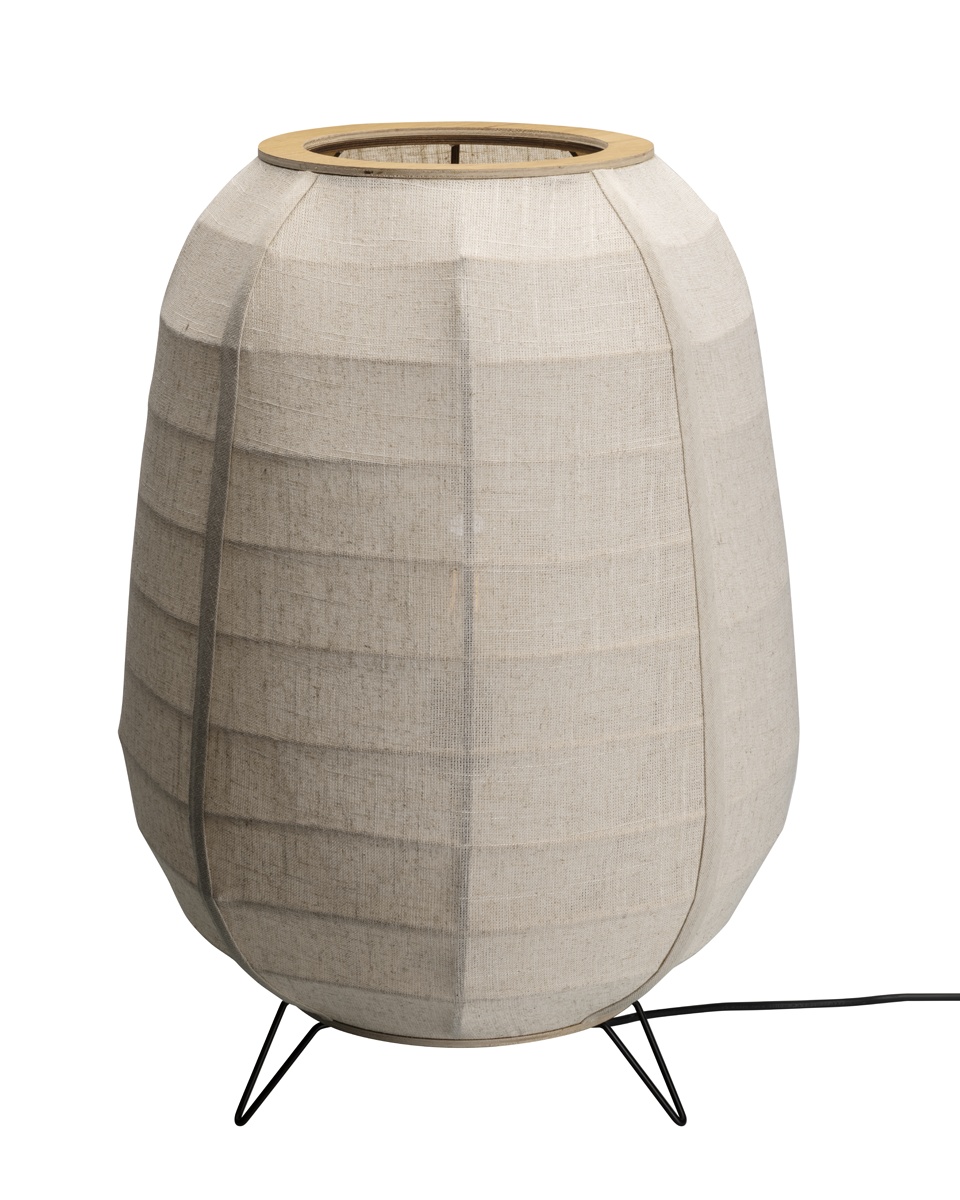 Delino Beige gulvlampe Fra By Rydéns - Delino er en stilig gulvlampe som kombinerer naturlige materialer med et mykt og tidl&oslash;st design.