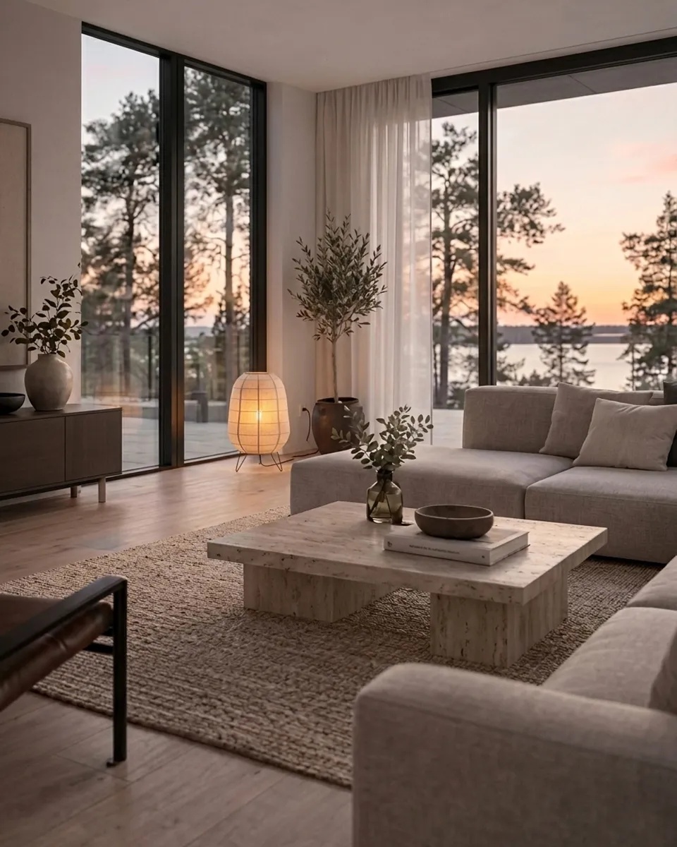 Delino Beige gulvlampe Fra By Rydéns - Delino er en stilig gulvlampe som kombinerer naturlige materialer med et mykt og tidl&oslash;st design.