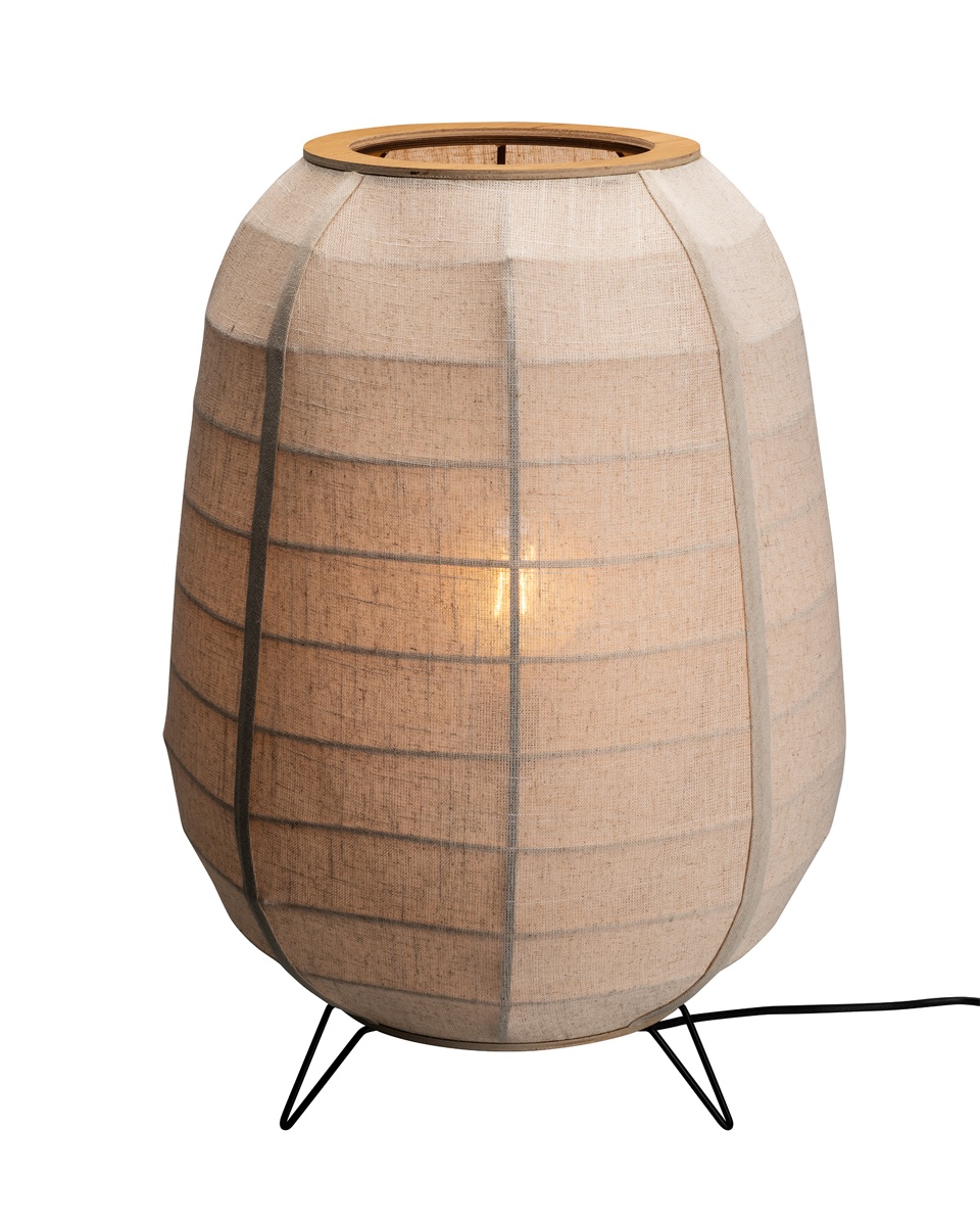 Delino Beige gulvlampe Fra By Rydéns - Delino er en stilig gulvlampe som kombinerer naturlige materialer med et mykt og tidl&oslash;st design.