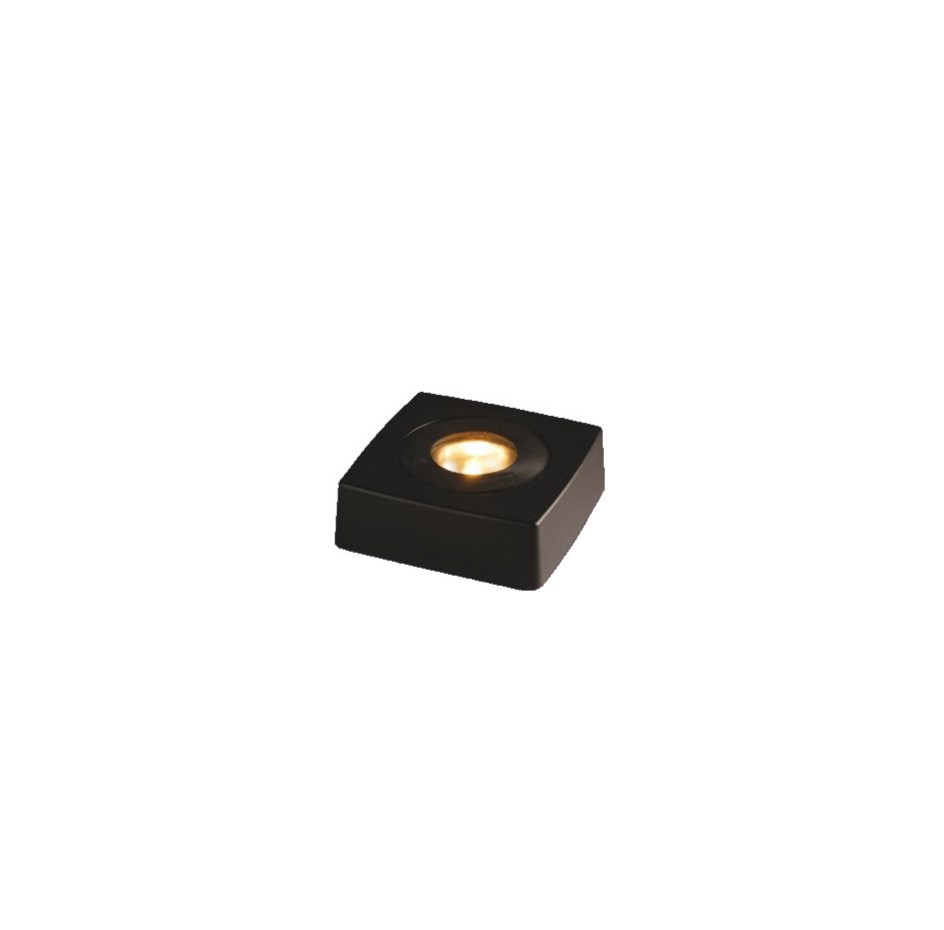 Zoom bilde av Lysplate 11x11cm Svart Fra Frilight - Dersom du selv &oslash;nsker &aring; supplere med ny eller egen lyskilde, m&aring; det v&aelig;re en flat G4 LED-lampe p&aring;; maks 5W og 12V.