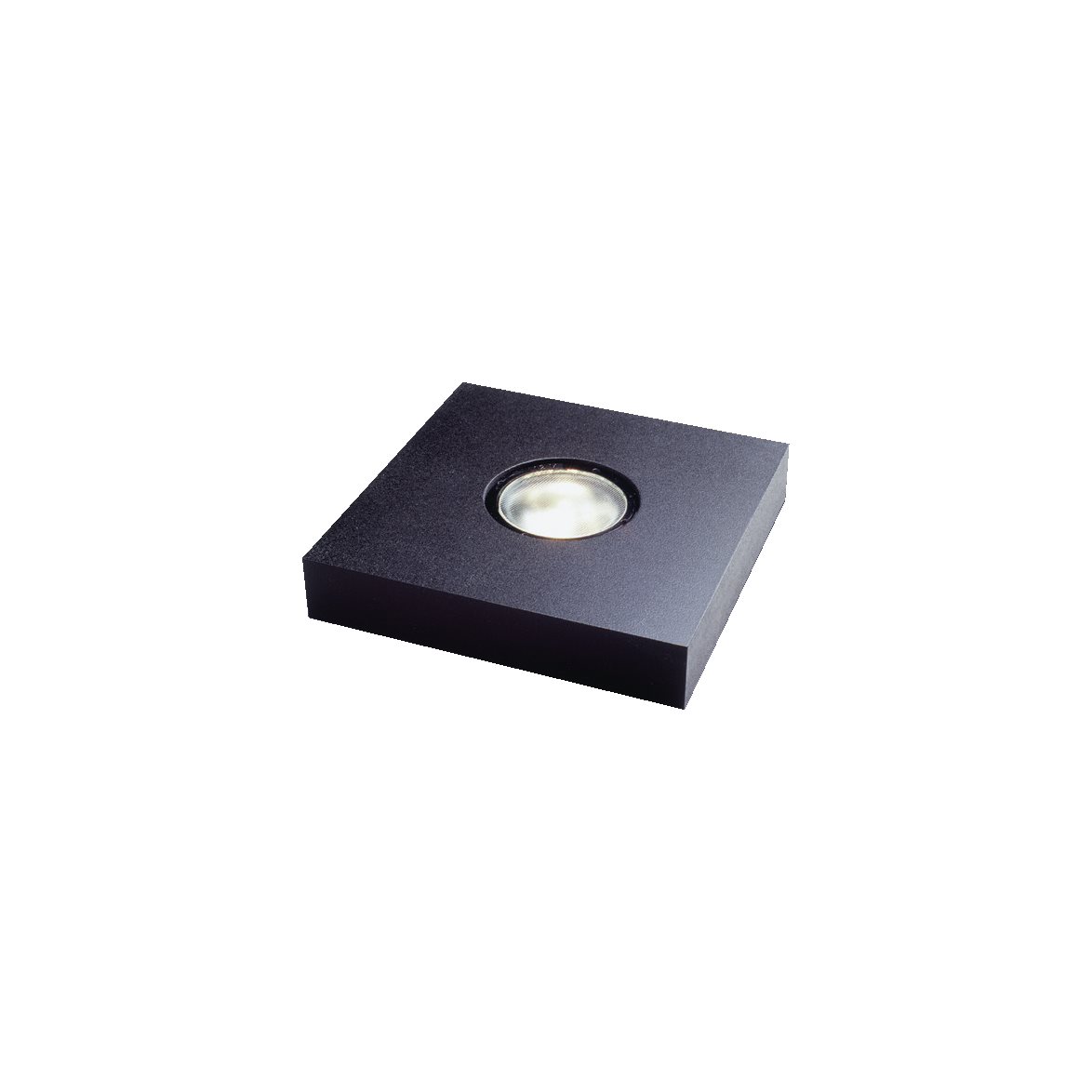 Zoom bilde av Lysplate 13x13cm Svart Fra Frilight - Dersom du selv &oslash;nsker &aring; supplere med ny eller egen lyskilde, m&aring; det v&aelig;re en flat G4 LED-lampe p&aring;; maks 5W og 12V.