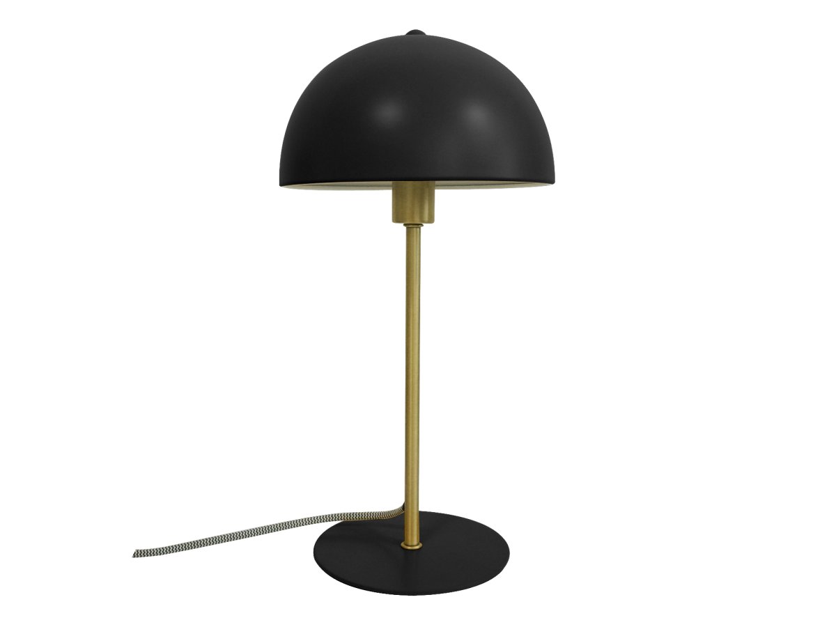 Bonnet 40cm Svart bordlampe Fra Leitmotiv - Den svarte skjermen sammen med elegante messingdetaljer skaper et stilig og trendy uttrykk, mens lampen sprer et varmt og behagelig lys.