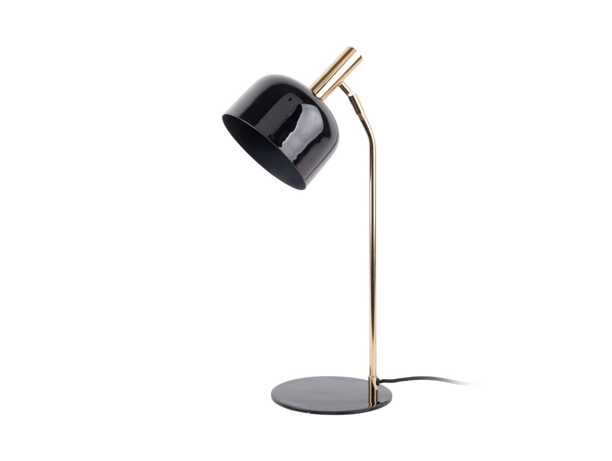 Smart 56cm Svart skrivebordslampe Fra Leitmotiv - Den skinnende, emaljerte overflaten i svart sammen med elegante gulldetaljer gir lampen et unikt og iøynefallende uttrykk.
