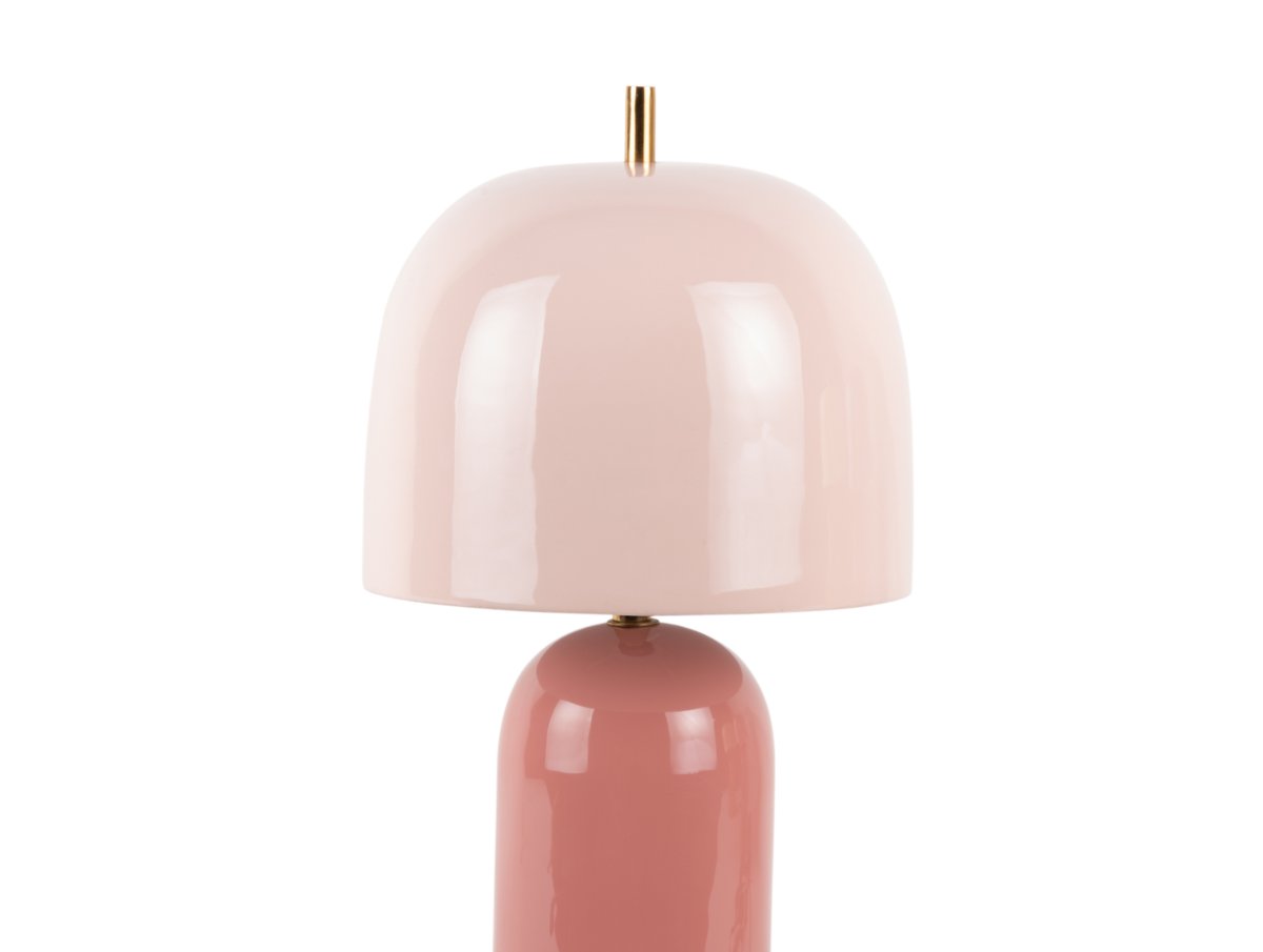 Rico 43cm Rosa bordlampe Fra Leitmotiv - Lampefoten i en dempet mørk rosa skjerm er kombinert med en lysere rosa skjerm, noe som skaper en myk og moderne kontrast.