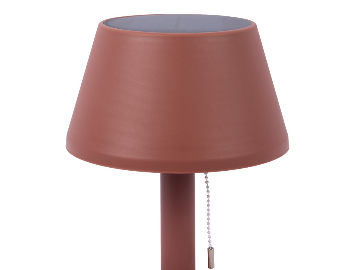 Esfera 26cm Rustrød solcellelampe Fra Leitmotiv - Esfera er en stilig solcellelampe laget av plast med en mørk rustfarget overflate, perfekt for både innendørs og utendørs bruk.