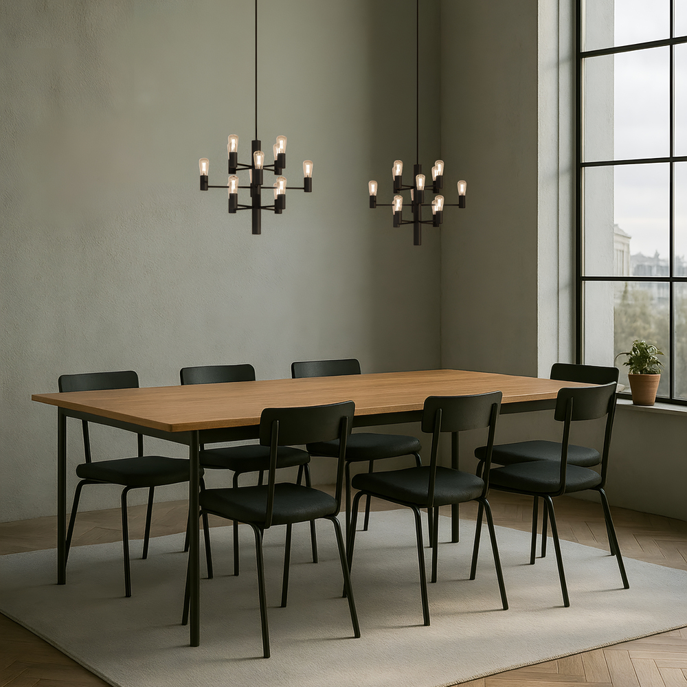 Manola 12 mini Ø45 Svart Taklampe Fra Herstal - Dens elegante design gj&oslash;r den til en sentral del av interi&oslash;ret ditt, og med inkluderte lysp&aelig;rer vil du snart v&aelig;re klar til &aring; nyte en ny dimensjon av stil og skj&oslash;nnhet.