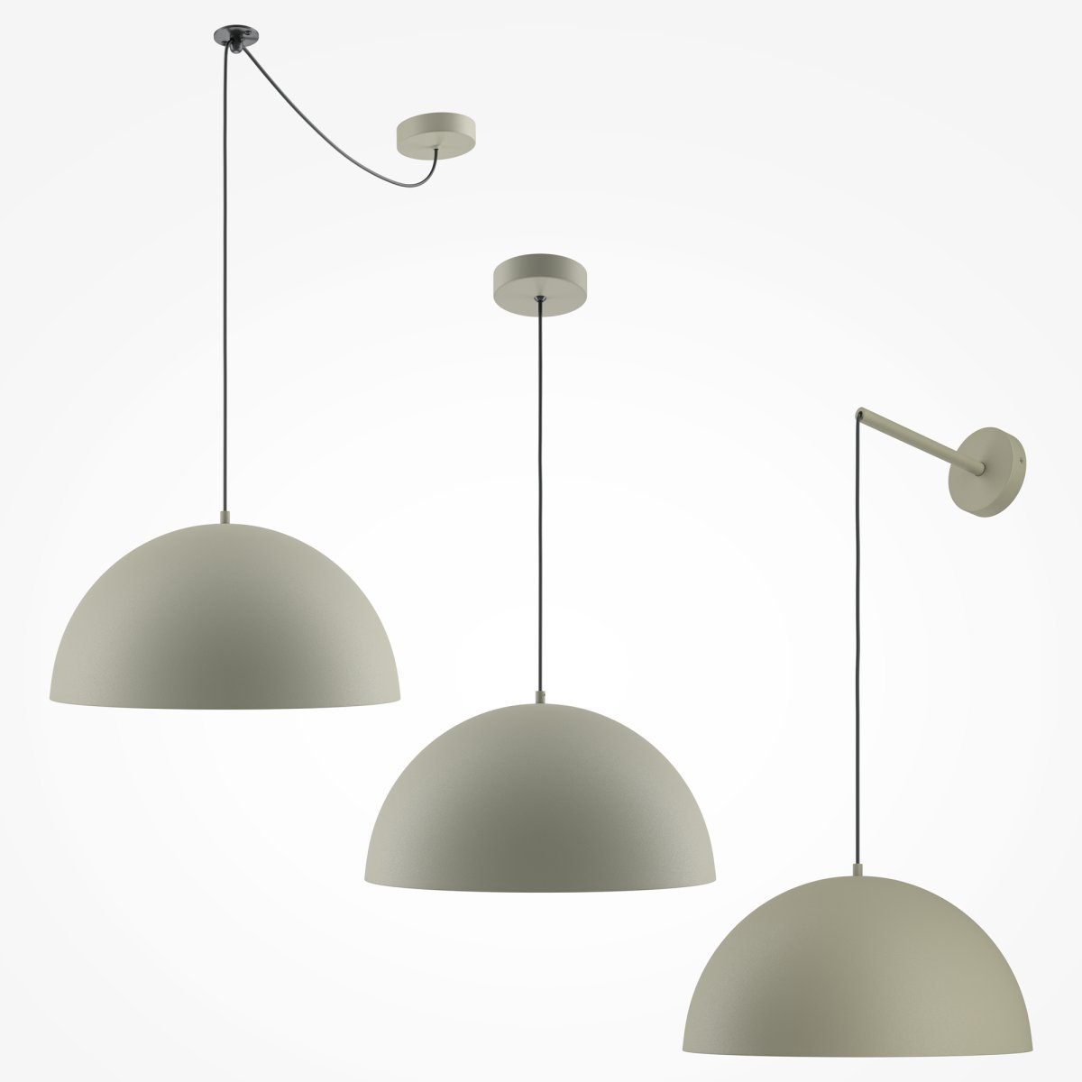 Basic colors Ø35 Grå Taklampe Fra Maytoni - Med sin skygge formet som en halvmåne i en elegant nøytral farge, sprer den et rettet, behagelig lys som skaper en moderne og harmonisk atmosfære.