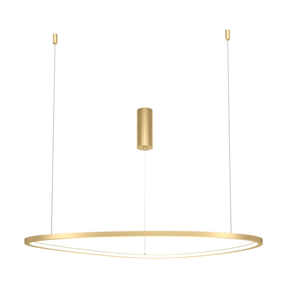 Glint Ø80 Messing Taklampe Fra Maytoni - Den smale, sirkulære messingrammen henger elegant fra tynne ledninger og gir et svevende inntrykk og skaper en følelse av letthet og rom i hjemmet ditt.