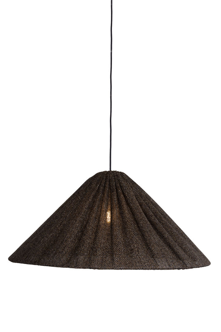 Tipi Skjerm Ekskl. Oppheng Ø78 Brun Taklampe Fra Alde & Lind - Stoffet er marmorert i tofargede farger, brunt og naturlig lin.