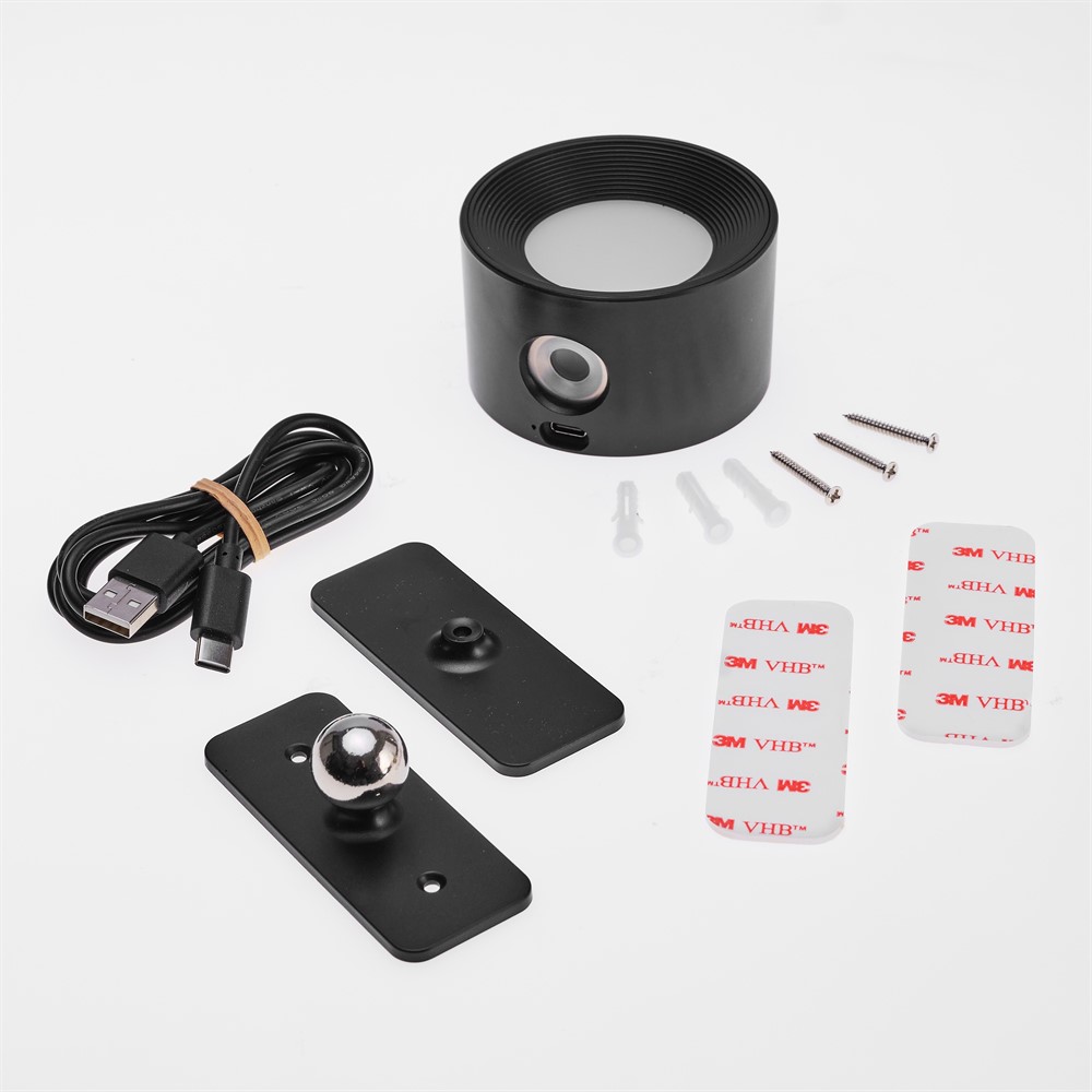 No Cable Svart bærbar Fra Unison - Den roterbare armaturen har en str&oslash;mbryter med en 3-trinns dimmerfunksjon med mulighet for &aring; endre fargetemperaturen fra varm gul til varmhvit for enkel fargematching.