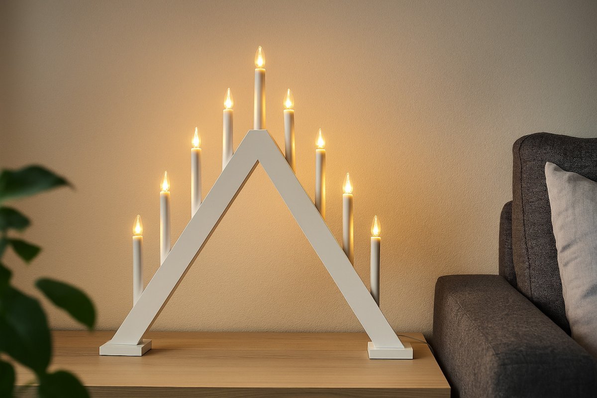 Nova 11 Hvit Fra Pixie Design - Det anbefales &aring; plassere den i vinduet eller p&aring; byr&aring;et i stuen.