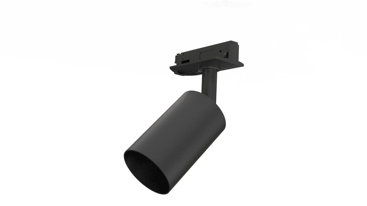 Forma spot Svart Fra Nordic Lighting - Koble til str&oslash;mmen enten i enden/begynnelsen av skinnen med en kobling eller midt p&aring; skinnen med en senterkobling.