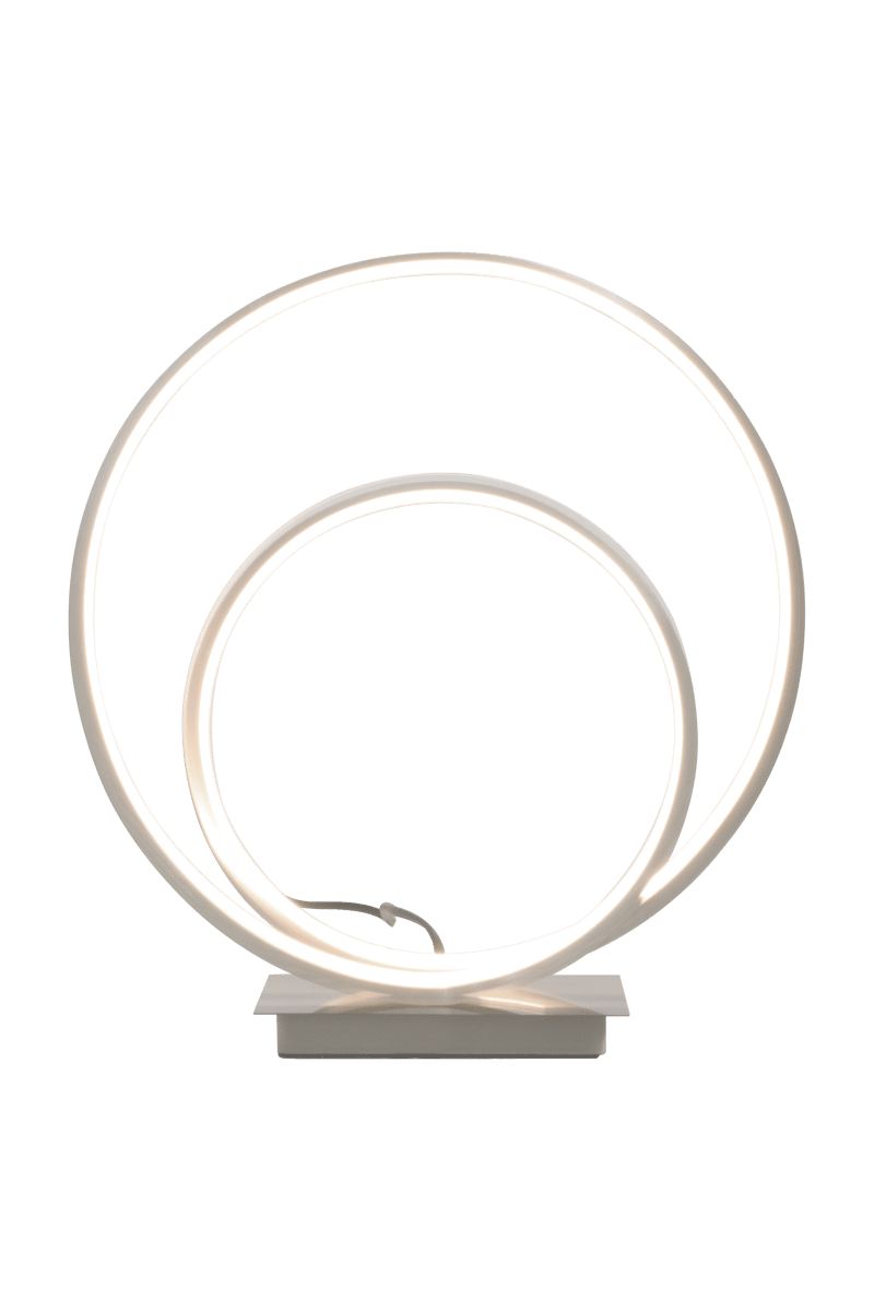 Loop 37cm Stål bordlampe Fra Aneta Lighting - Integrert 14W LED som kan dimmes med en 3-trinns dimmer p&aring; lampefoten.