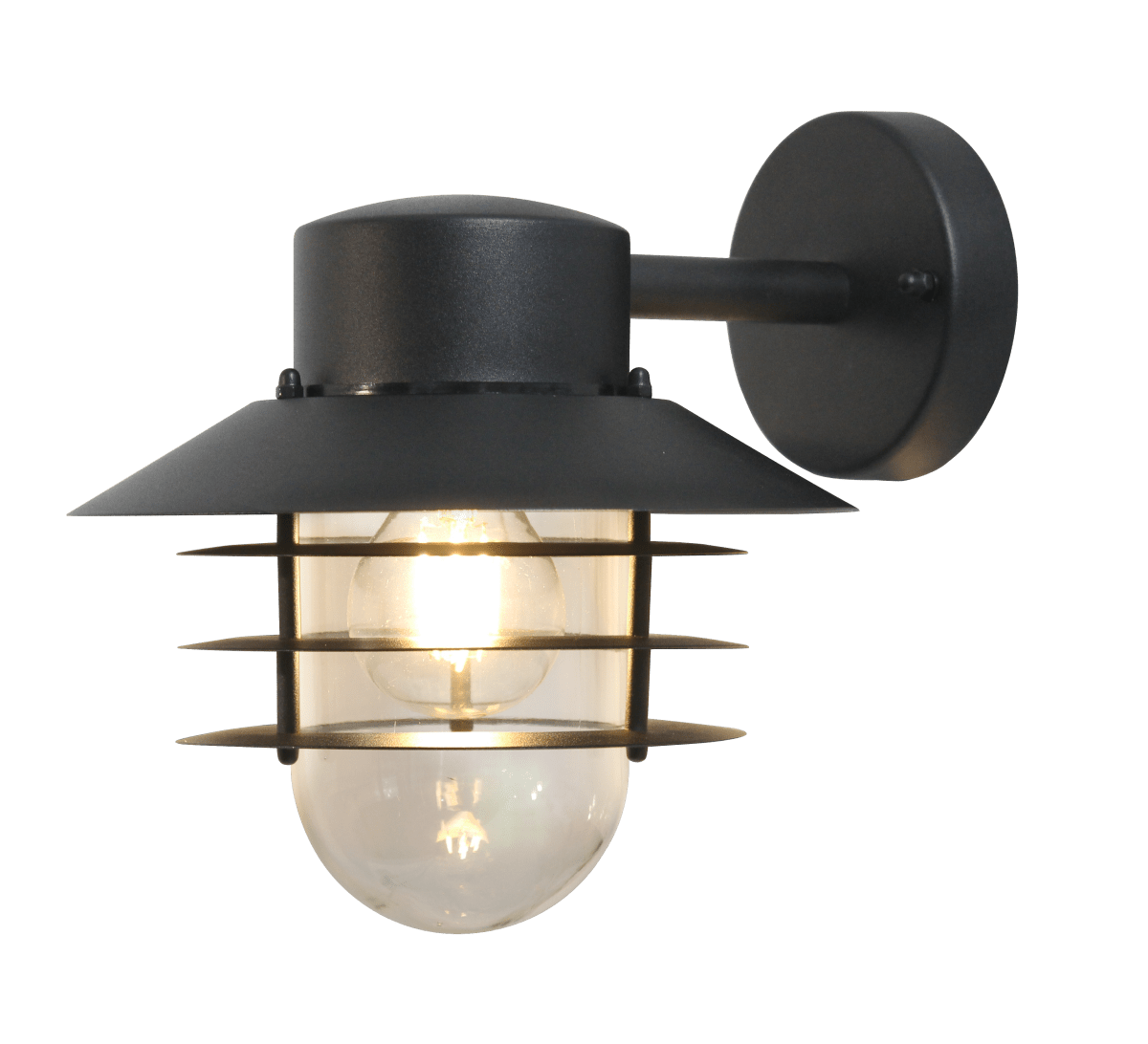 Ystad Svart utendørslampe Fra Nordic Lighting - Ystad vegglampe er en klassisk og stilig utend&oslash;rslampe i rustfritt st&aring;l med klart glass.