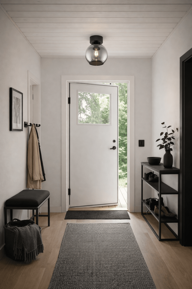 Globi Ø25 Svart/Røkt plafond Fra Nordic Lighting - Lampen er laget av svart metall med en eksklusiv skjerm i r&oslash;kt glass som skaper en myk og behagelig gl&oslash;d.