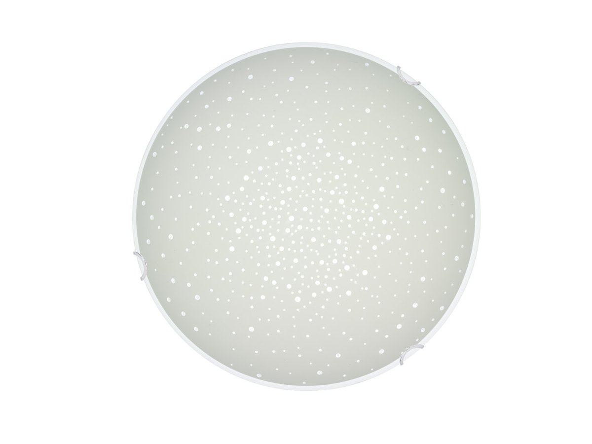 Zodiac Ø30 Hvit plafond Fra Cottex - Zodiac plafond i metall og glass er en elegant lampe som gir et mykt og behagelig lys i rommet.
