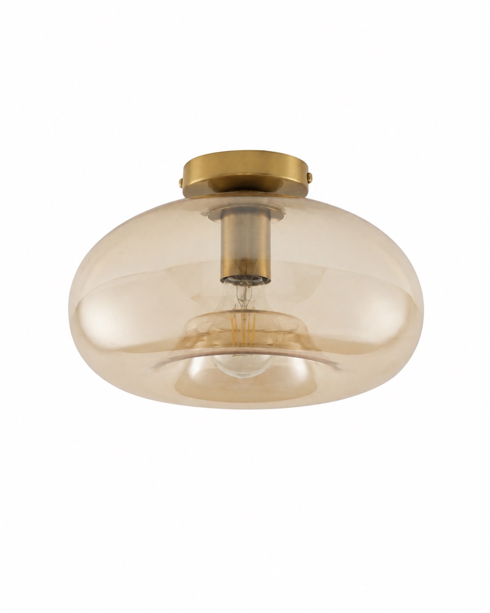 Munc Ø28 Rav plafond Fra Lampan - Munc er en elegant taklampe som kombinerer glass og metall i et mykt og stilig design.